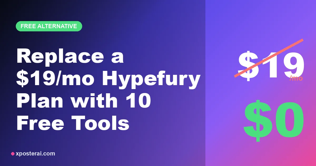 Cover image for The free Hypefury alternative stack: 10 zero-cost tools that replace a $19/mo plan