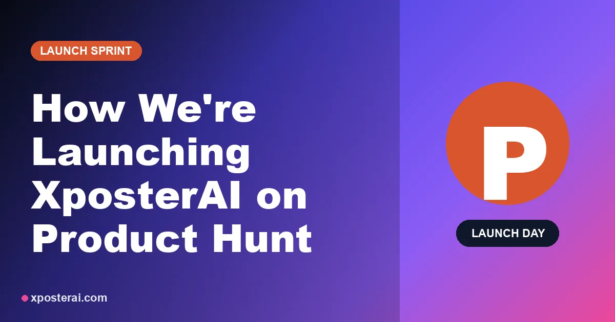 Cover image for How we're launching XposterAI on Product Hunt: the 10-day blog + thread sprint