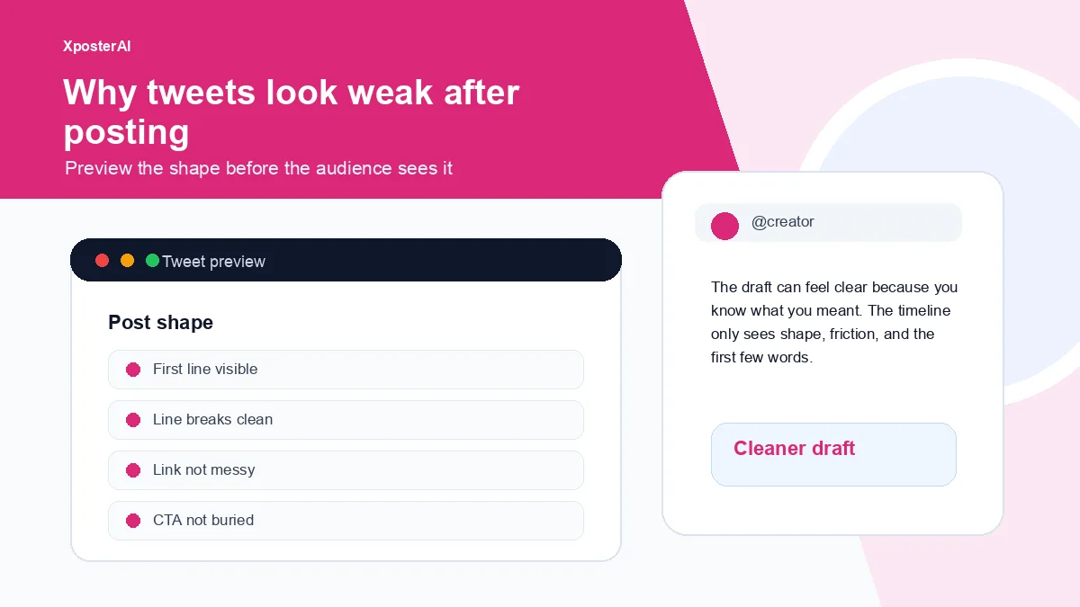 Cover image for Why your tweets look fine in drafts but weak after posting