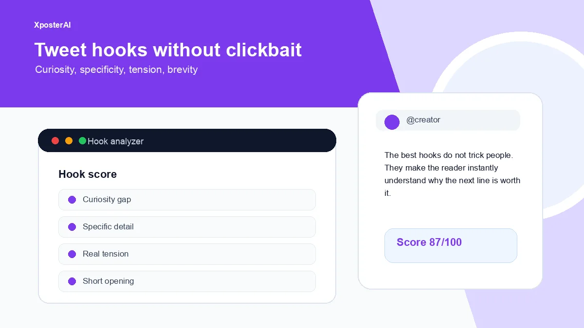 Cover image for How to write a tweet hook that stops the scroll without sounding clickbait